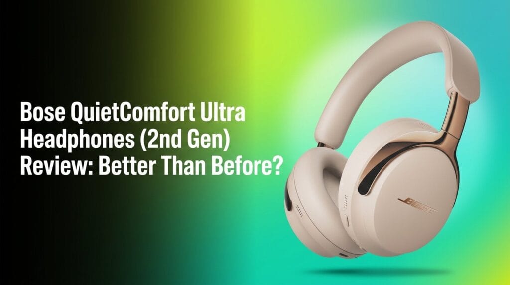 Bose QuietComfort Ultra Headphones (2nd Gen) review featured image on a clean desk with soft studio light.
