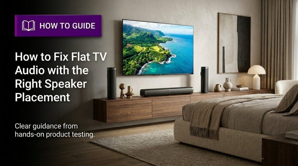 Bluetooth speaker on a minimal surface with soft directional light in a modern living room