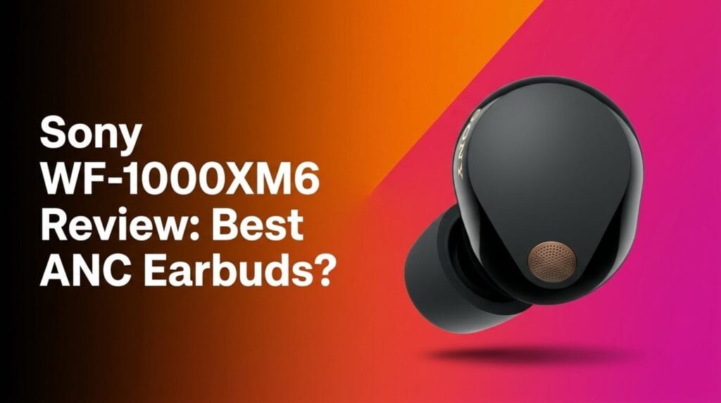 Sony WF-1000XM6 wireless earbuds review featured image on a clean desk with soft studio lighting