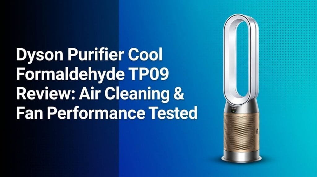Dyson Purifier Cool Formaldehyde TP09 air purifier review hero image in a bright living room