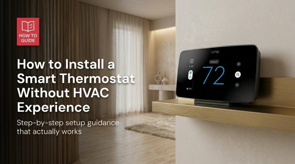 Smart thermostat on a minimal surface with soft directional light