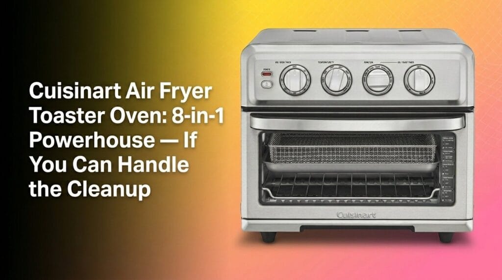 Cuisinart Air Fryer Toaster Oven on kitchen counter in warm light, featured product review image