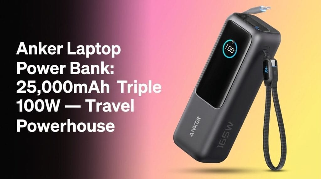 Anker Laptop Power Bank: 25,000mAh Triple 100W — Travel Powerhouse