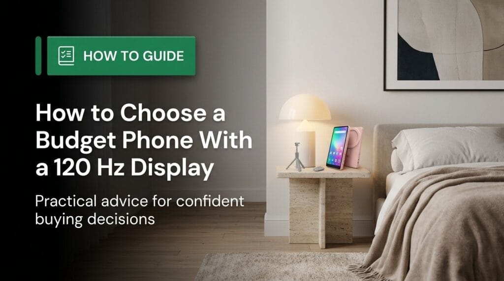Android smartphone on a minimal surface with soft directional light.
