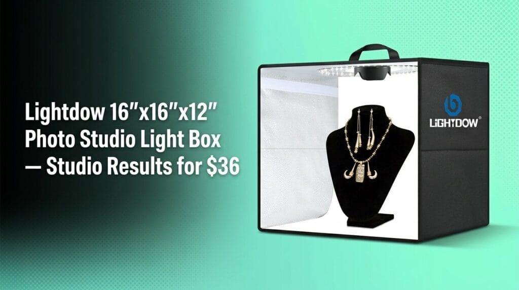 Lightdow 16″x16″x12″ Photo Studio Light Box — Studio Results for $36