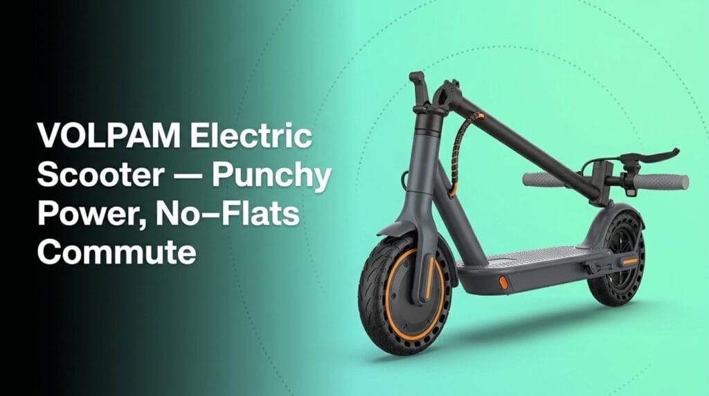 VOLPAM Electric Scooter — Punchy Power, No‑Flats Commute