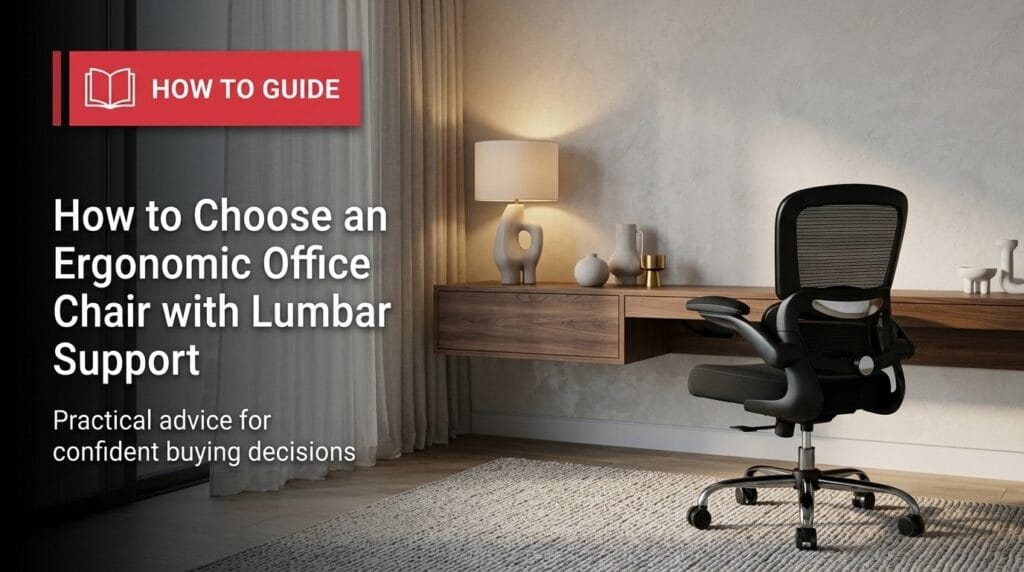 Ergonomic office chair with lumbar support in a modern home office setting.