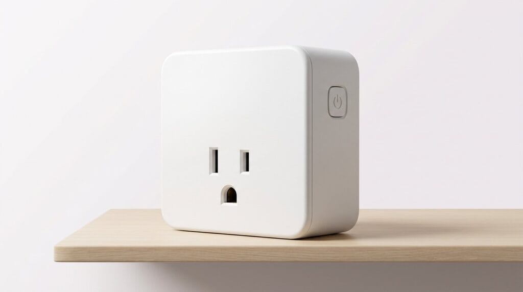 Compact smart plug with USB ports on a wooden surface, featured image for a home automation buyer guide.